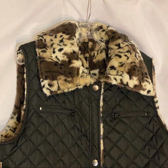 NW KC Collections Reversible Leopard Vest Sz 1X - Picture 11 of 16